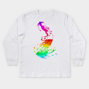 Rainbow Fighting Fish Kids Long Sleeve T-Shirt